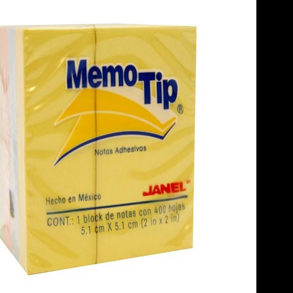 NOTAS ADH. 2X2 MEMOTIP MINI CUBO 400H. PASTEL C36